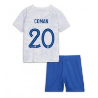 Camisa de time de futebol França Kingsley Coman #20 Replicas 2º Equipamento Infantil Mundo 2022 Manga Curta (+ Calças curtas)
